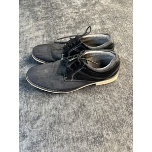 Steve Madden Stoker Men's Shoes – Size 9 – Black Denim/Suede Casual Oxford Style